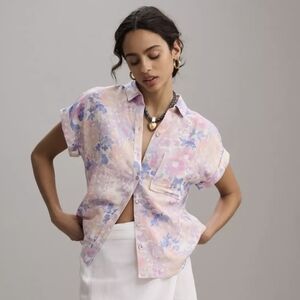 Anthropologie Cloth & Stone Women's Linen Blend Floral Surf Shirt M